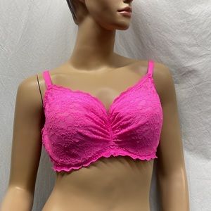 Victoria's Secret Hot Pink Lined Demi Lace Bra